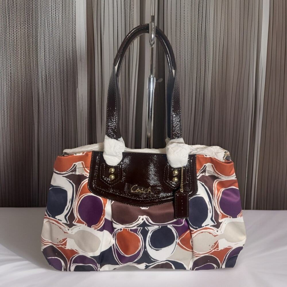 NWT Rare Coach F20113 Scarf Print Satchel & F62058 Coin Purse Set - Picture 6 of 14